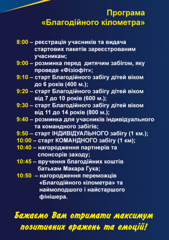 Програма благодійного забігу