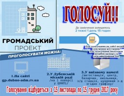 Дубенчани мають ще 2 тижні, щоб проголосувати за проекти Громадського бюджету