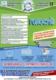 Сьогодні розпочинається голосування за проекти Громадського бюджету Дубна