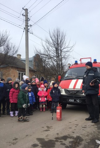 У НВК села Дитиничі вчилися, як діяти у разі пожежі