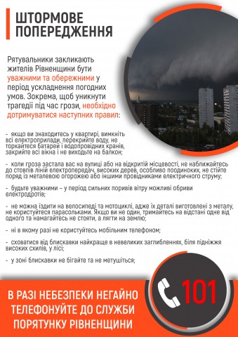 На Рівненщині - штормове попередження